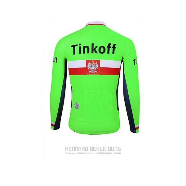 2017 Fahrradbekleidung Tinkoff Grun Trikot Langarm und Tragerhose
